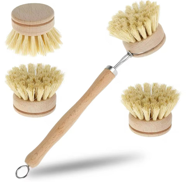 Wooden Dish Brush with Natural Sisal