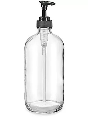 Glass Pump Bottles-Clear-16 oz